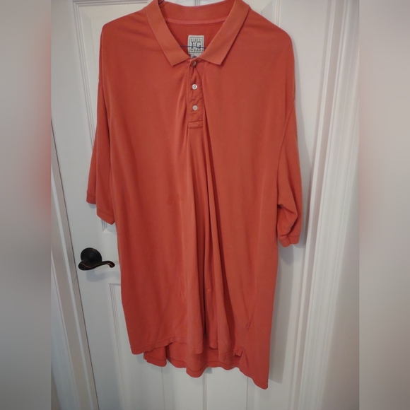 Field Gear Men's Polo Shirt Orange Solid 95%Cotton / 5% Spandex Size  X-Large - Picture 6 of 7